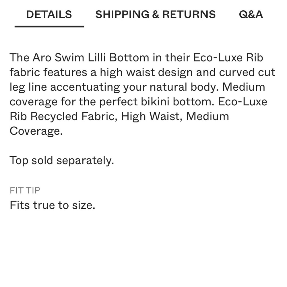 ARO Swim Lilli Ribbed Bikini Bottom NWOT - Picture 8 of 8